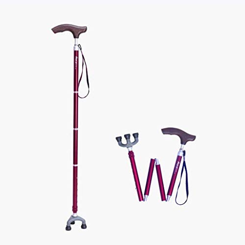 Bastones ligeros con mango ergonómico de madera, 10 niveles de altura ajustables para hombres o mujeres, personas mayores con artritis, discapacitados, con base giratoria antideslizante de 3 patas