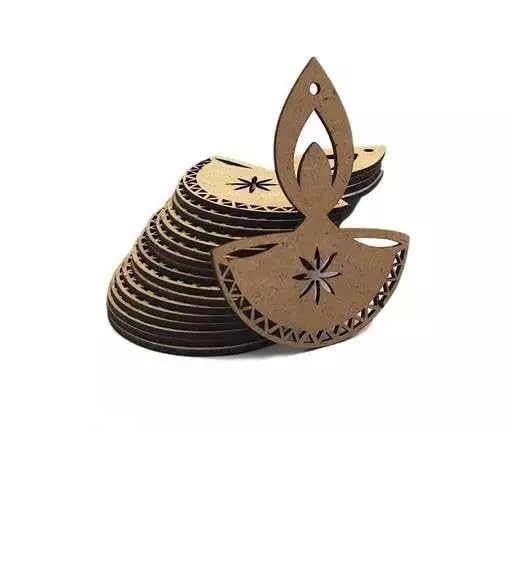 KNG Pack Wooden MDF Diya Cutouts for DIY Art and Craft and Floor Decoration for Puja Function and Diwali Decoration (with Holes) Set of 10-image-20