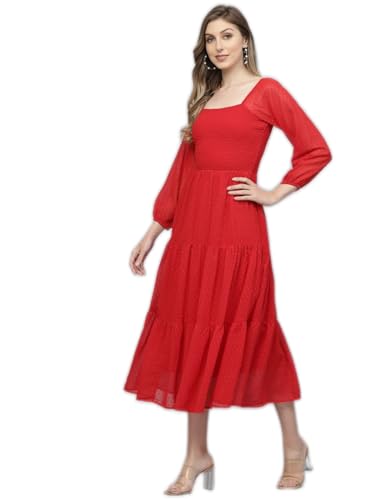 Image of SOWE Georgette Dobby Printed Dress, Fancy WEAR, Casual WEAR, Family Function WEAR, Best WEAR,