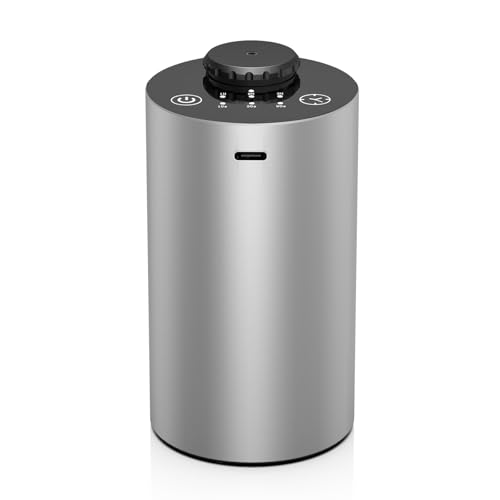 Difusor de aceites Esenciales sin Agua para el hogar, Funciona con Pilas, inalámbrico, con Temporizador, 3 Niveles de Niebla, Coche, Dormitorio, habitación, Oficina, aleación de Aluminio (Silver)