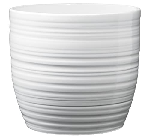 Soendgen Keramik Blumentopf, Bergamo Pure, weiß glänzend, 24 x 24 x 23 cm, 0252/0024/0050