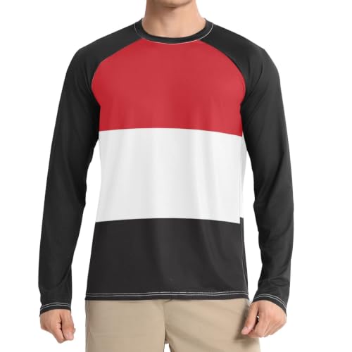 Camisas de natación para hombre manga larga UPF 50+ holgadas color negro