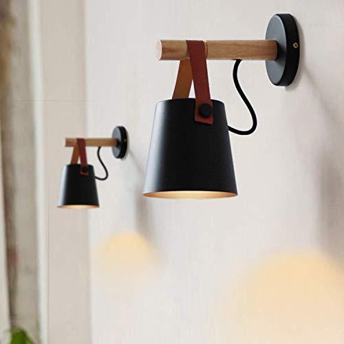 Iyoee Plug In Wall Sconces Set Of Two For Bedroom Lighting Fixtures With On Off Switch Black Wall Lamp Wooden Lamp Arm Bedside Wall Lighting Bathroom Vanity Lights #TOP1