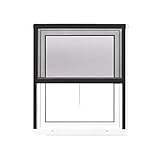 jarolift 4 in 1 Zanzara Mosquitera Enrollable para Ventana Marco de Aluminio Robusto Tejido de Fibra de Vidrio, 130 x 160 cm (Ancho x Alto), Color Antracita