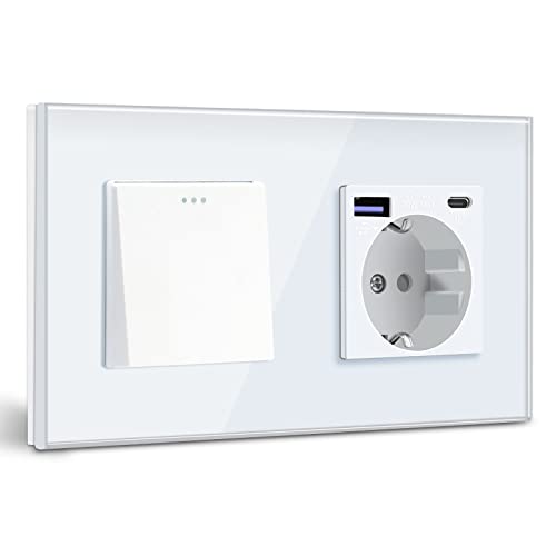 BSEED Interruttore della luce con presa Schuko da