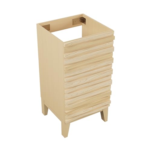 Image of Swiss Madison Cascade 18 inch Bathroom Vanity in Brown Oak- Cabinet Only