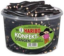 Haribo stangen: 150 stuks.