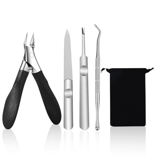 Anseom Cortauñas Set de Profesional Set de Manicura y Pedicura de Acero Inoxidable Alicates UñAs Pies Cortauñas para Uñas Gruesa o Encarnada para Hombre Mujere