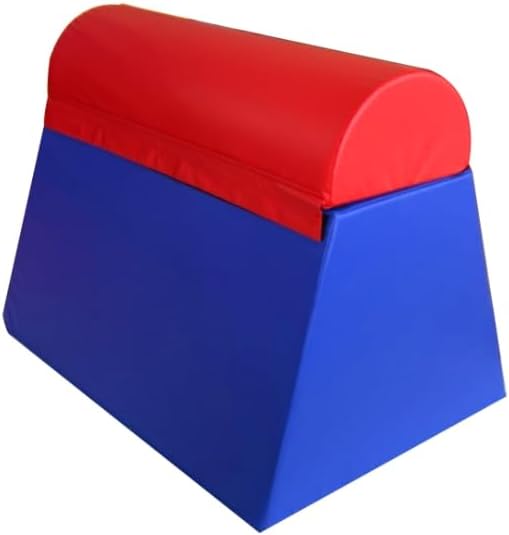 Gymnastics foam Pommeled Horse box，Fitness vault box，Children's multifunctional gymnastics equipment，Teenagers fold and jump trapezoidal vault mat，Trapezoidal four segment foam jumping horse box