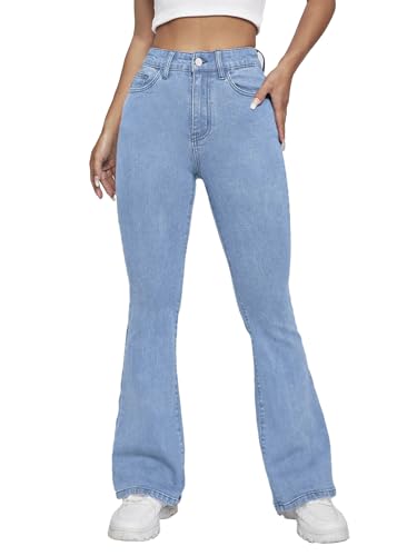Image of TOPLOT Women's Jeans | Bootcut Fit Design | Trendy Fashion Stylish Look Structure |Regular Pant Baggy High Waist | Comfortable Wear | Easy Movement Fit | Casual & Everyday Wear (5155)