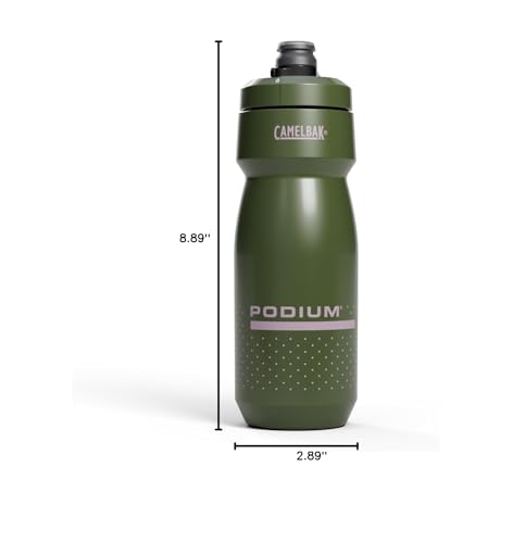 Image of CamelBak Podium Bike Squeeze Water Bottle, High Flow Easy Squeeze Design for Cycling Performance, 24oz, Deep Fern