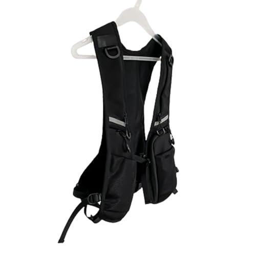 Mochila de pecho para correr, ligera, con bolsillos, portátil, para correr, ciclismo, camping, Black, Refer to description, Unisex