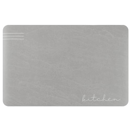 Uxcell Modern Anti Slip Kitchen Mat Set of 1 Non Skid Cushioned Kitchen Mats for Floor Waterproof Comfort Kitchen Mat Grey 45 x 70 cm