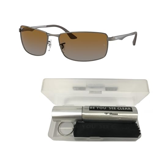 Ray-Ban RB3498 Sunglasses Bundle: RB 3498 029/T5 Matte Gunmetal Grey Gradient B and Eyewear Cleaning Kit2