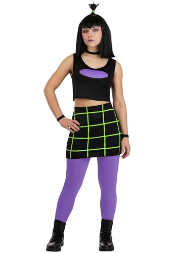 Fun Costumes Danny Phantom Samantha Manson Adult Halloween Costume with Tank Top Skirt Leggings Choker Bracelets & Wig for Women Medium