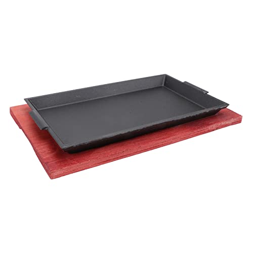 KICHOUSE 1pezzi Padella in Ferro Per Arrosto e Barbecue Antiaderente Piastra Teppanyaki Portatile Per Carne e Pesce Teglia Da Forno Leggera Per Cucina