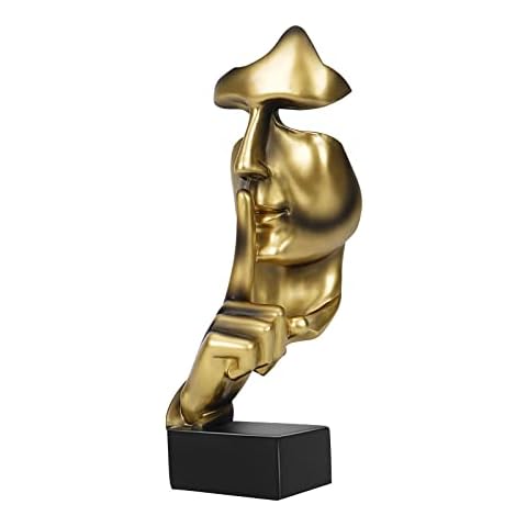 Hopeful Silence Is Golden Statue Means That People Should Think More And Talk Less Suitable For Placing In The Bedroom, Study, Office, Living Room And Other Ornamental Sculptures Cover