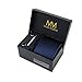 Massi Morino Krawatte mit Einstecktuch Set für Herren 4-teilig inklusive Geschenkbox Dunkelblau I Krawatte Dunkelblaufarben zur Hochzeit mit farblich passenden Manschettenknöpfen und Krawattennadel