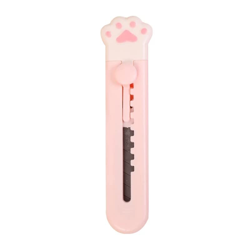 Cute Girly Pink Cat Paw Alloy Mini Portalble Utility Cutter Letter Envelope Opener Mail School Office Supplies Professional
