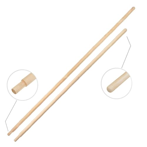 woplus Holzstiel 150cm Ø 28 mm mit Fräser unten 22mm Robuster Gerätestiel aus Hartholz ohne Gewinde | Universal Besenstiel für Straßenbesen Rechen & Gartengeräte