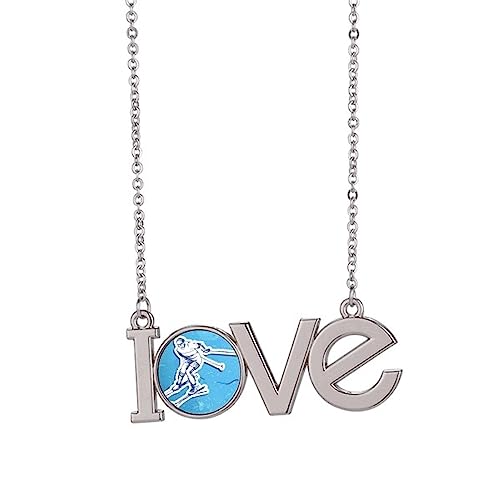 Collier ski pendentif illustration d'action hiver M pour sublimer vos tenues de station