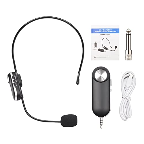 calau UHF Headset Microfone Sem Fio Profissional Conjunto de Mic Sem Fio Receptor de 6,35mm para Alt