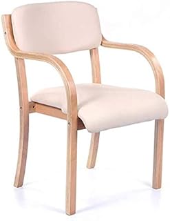 poltrone GSN Silla Silla de Comedor Simple Individual Escritorio Silla Apoyabrazos de la computadora de Madera Creativa del cojín de la Silla Rosa (Color : Wood Color)