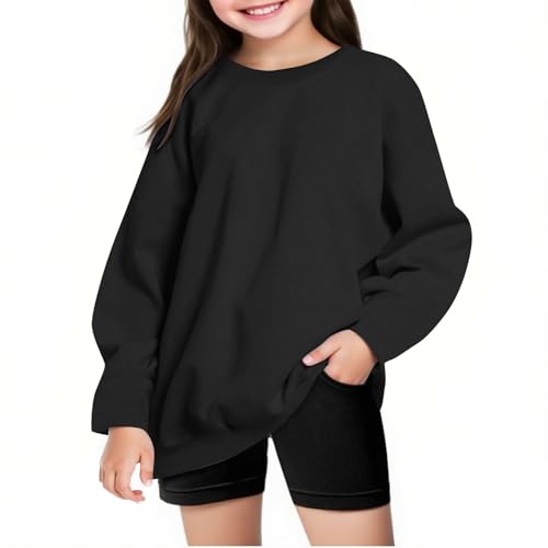 Bidobibo Crewneck Sweatshirts for Teen Girls Oversized Cute Long Sleeve Pullover Sweatshirt Tween Trendy Preppy Clothes 4-14T