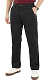 NY Threads Mens Chino Pants Regular Fit Cotton Stretch 4 Pocket Casual Pants, 36W x 30L, Black