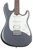 Cutlass CT50HSS solidbody electric guitar in Charcoal Frost finish with white pickguard Poplar body with roasted maple neck and rosewood fingerboard Classic Cutlass design equipped with a vintage style tremolo, oversized 4 + 2 headstock, HSS-configur...