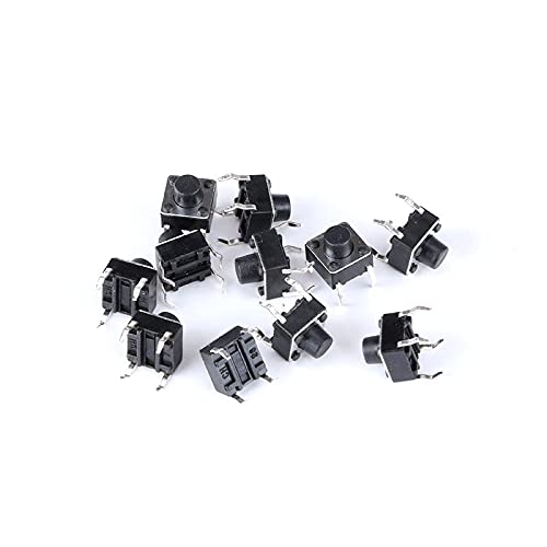 Miniatura 6 de 100 unids/lote 0.236x0.236x0.236 in 4PIN táctil micro interruptor táctil DIP botón de reinicio automático 26.220 in botón de teclas enchufables