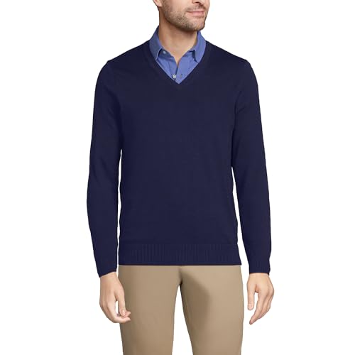 Lands' End Men's Cotton Modal V-Neck Sweater3