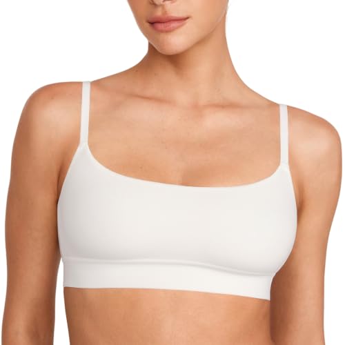 Image of INLYRIC Women's Cotton Bralette - Wireless Unlined Sleep Comfortable Seamless Cami Bra