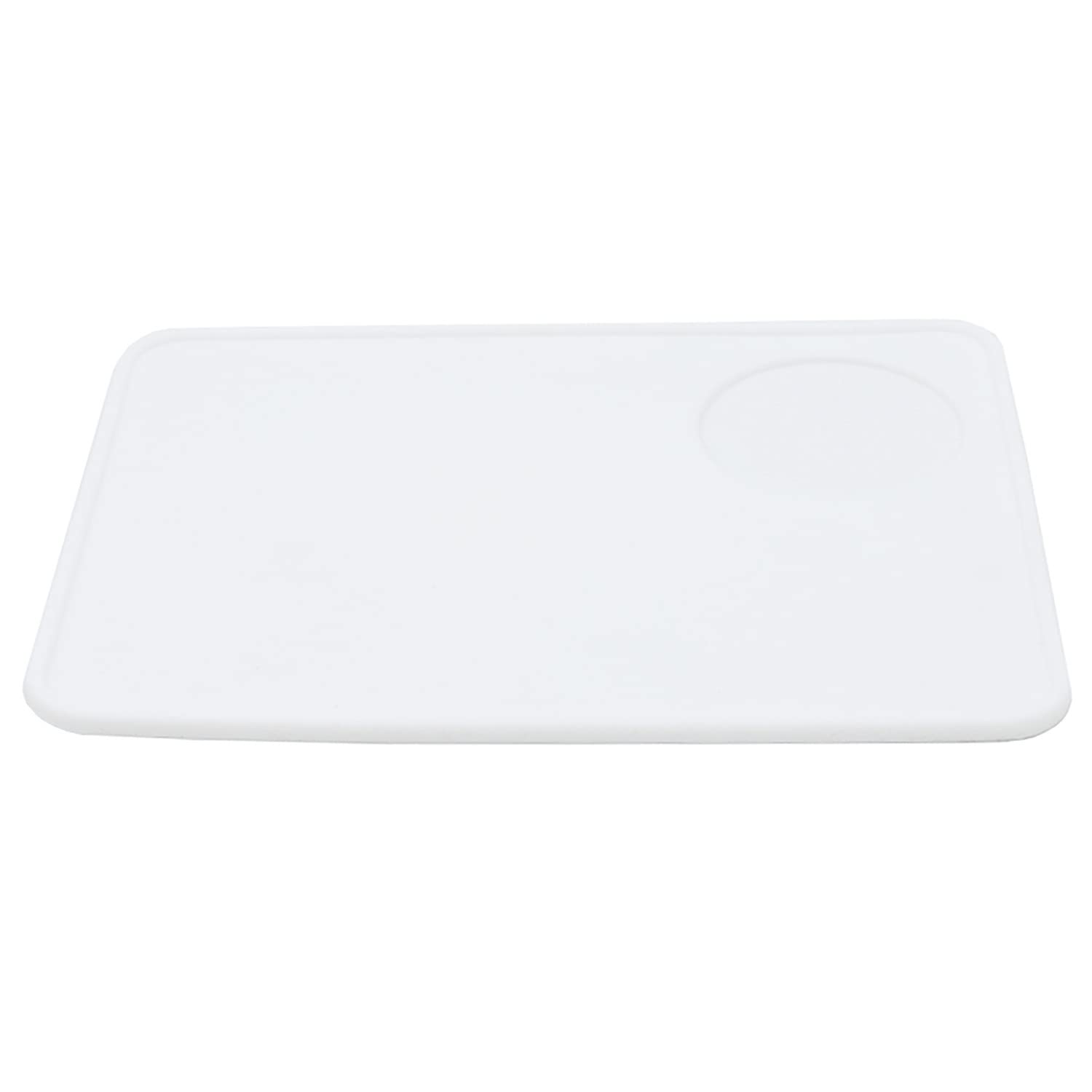 Coffee Tamper Mat Food Gradr Safe Flat Silicone Espresso Mat Holder Pad Small, for 51mm 54mm 58 mm Espresso Distributor Countertop，8 X 6 Inch White