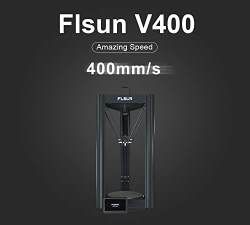 Official Flsun V400 3D Printer Fast 400Mm/S 8000+ Mm/S² Fdm Delta 3D Printer With Pre-Installed Klipper Firmware Pad, 300℃ Nozzle, Direct Drive Extruder, Pei Bed, Printing Size Φ300X410Mm (Flsun V400) #TOP7