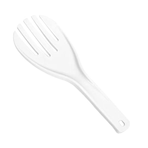 White Jumbo Large Rice Paddle Spatula Scoop Fork-Like, Plastic Serving Spoons, Rice and Potato Servers Serving Spoons (10.23,26 cm)