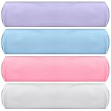 Breling 4 Pack 72" x 24" Hot Yoga Towel Non Slip Microfiber Mat Towel Sweat Absorbent Soft Pilates Mat Essentials for Hot Yoga Pilates Exercise(Purple, Pink, Blue, White)