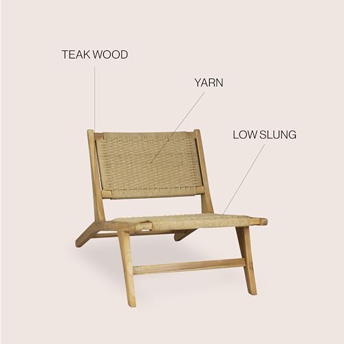JONATHAN Y RLX1000A Parker Mid-Century Modern Woven Seagrass Wood Armless Lounge Chair Contemporary, Bohemian, Coastal, Transitional, Rustic, Natural - view 3