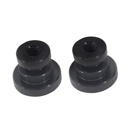 Image of Black Aluminum Seat Mounting Nuts Quick Release Seat Bolts Compatible with Harley Davidson Touring & Softail Rust-Resistant (2-Pack)