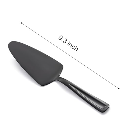 Black Pie Cake Server Set, GoGeiLi 9.3-inch Stainless Steel Dessert Server Spatula for Pizza, Pastry, Cheese, Set of 3, Dishwasher Safe