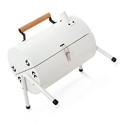 Leapiture Charcoal Barbecue Grill Double Sided Metal Charcoal BBQ Grill Charcoal Cooking Grill Portable sturdy for Camping Picnics Parties (White)