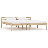 Higsose Estructura de Cama de Madera Maciza de Pino 180x200 cm Bed Frame Estructura Cama Base de Cama Base Cama Marco de Cama de Madera Muebles de Cama Modernidad Design Cama Mueble