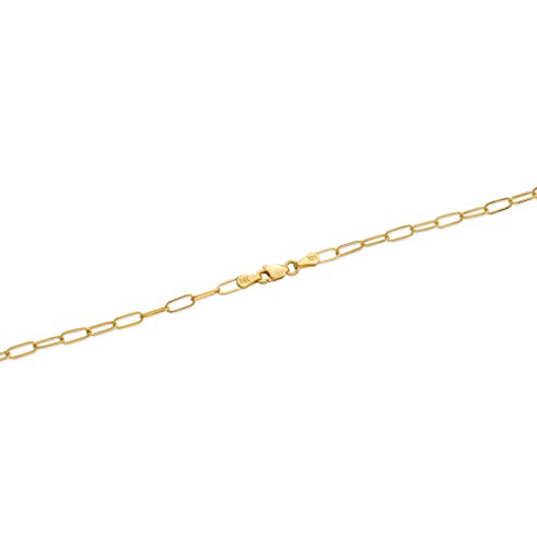 14k Yellow Gold 3mm Paper Clip Link Necklace3