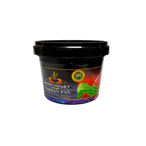 Image of PUFF SMART Premium Herbal Flavor Brain-O-Freeze, Pan Ras, Blueberry, Zafran Pan, Orange Chill, Double Apple 100G In Each Pack (Set of 6) (100% Nicotine and Tobacco Free)