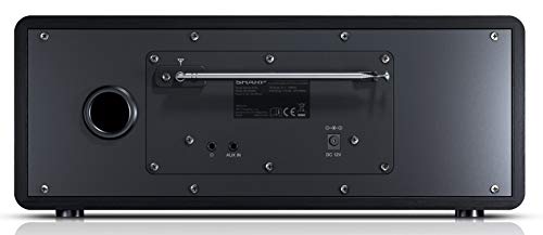 SHARP DRI470 Stereo Internetradio/Digitalradio (DAB/DAB+/FM mit Bluetooth, WLAN, DLNA, 3,5mm Klinke, Wecker-Funktionen, 30 Watt), schwarz