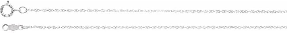 Sonia Jewels Solid 10k White Gold .85mm Rope Chain Necklace 20"