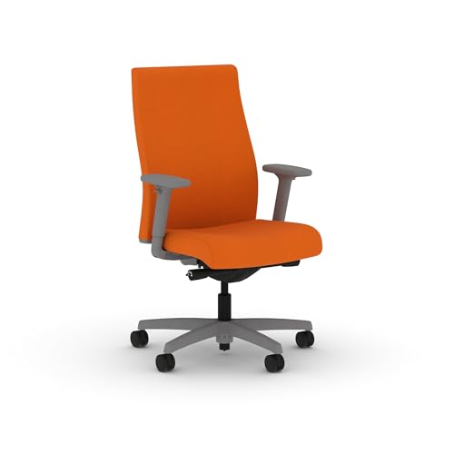 Image of HON Ignition 2.0 Ergonomic Office Chair with Adjustable Arms, Advanced Synchro‑Tilt Recline, Upholstered Desk and Computer Chair for Home Office or Workstation, Titanium Frame, Apricot