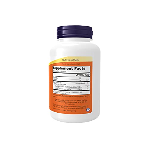 Now Foods Double Strength Black Currant Oil Dietary Supplement, 1000 Mg, 100 Softgels #TOP1