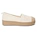 Imagen de GLAMORA Bailarinas Mujer Manoletinas Merceditas Slip On Lona Zapatos Planos Plataforma Baja Zapatillas Casual Cómodas Primavera Verano Puntera Crochet Estilo Esparto con Detalle Bordado white-39