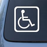 Handicapped Sign - Car, Truck, Notebook, Vinyl Decal Sticker #2305 | Vinyl Color: White